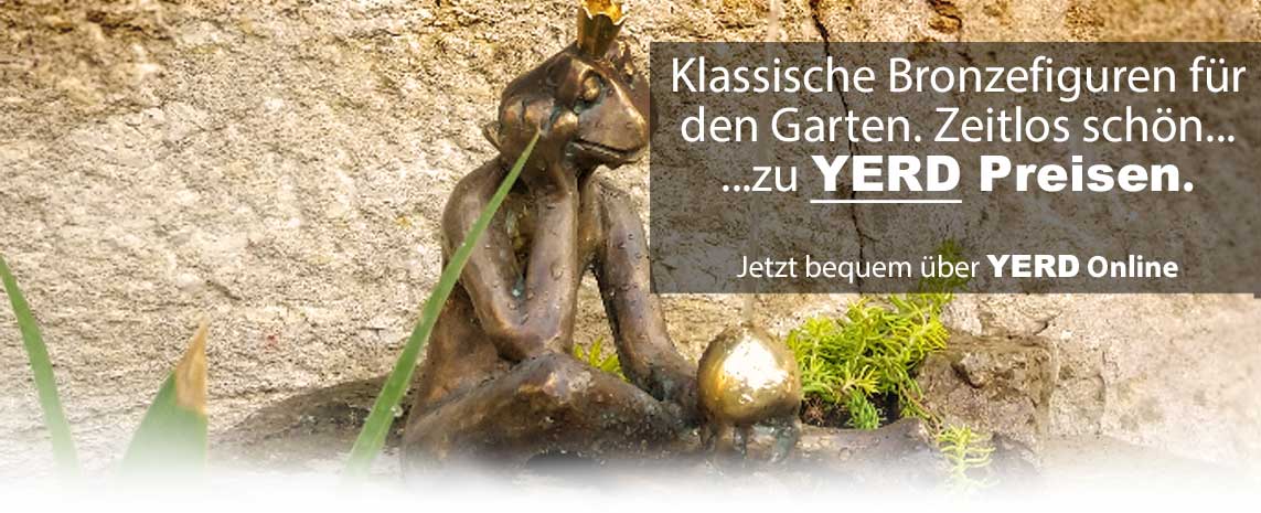  Froschkönig Bronzefigur Garten-Brunnen 